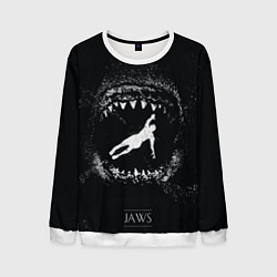 Свитшот мужской Челюсти JAWS, цвет: 3D-белый