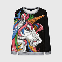 Свитшот мужской Evil unicorn, цвет: 3D-меланж