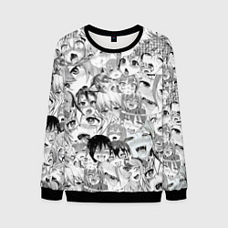 Свитшот мужской Ahegao monochrome, цвет: 3D-черный