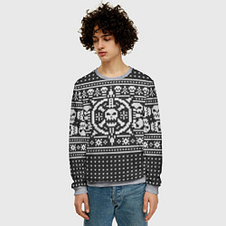Свитшот мужской Свитер с черепами, цвет: 3D-меланж — фото 2