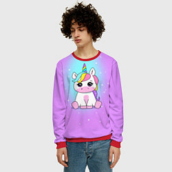 Свитшот мужской Единорог, цвет: 3D-красный — фото 2