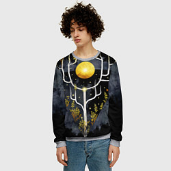 Свитшот мужской Графит и золото: дерево жизни, цвет: 3D-меланж — фото 2