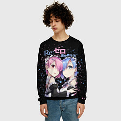 Свитшот мужской Re:Zero, Рам и Рем, цвет: 3D-черный — фото 2