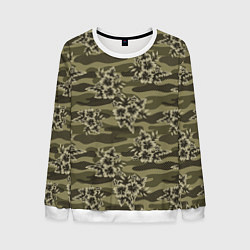 Свитшот мужской Камуфляж из цветов, цвет: 3D-белый