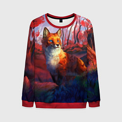 Свитшот мужской Рыжая лиса, цвет: 3D-красный