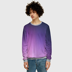 Свитшот мужской Северное сияние фиолетовый, цвет: 3D-меланж — фото 2