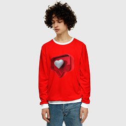 Свитшот мужской Электронное сердце, цвет: 3D-белый — фото 2