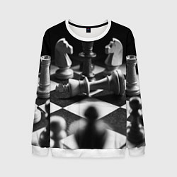 Свитшот мужской Шахматы, цвет: 3D-белый