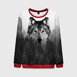 Свитшот мужской Волк, цвет: 3D-красный