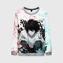 Свитшот мужской DEATH NOTE ТЕТРАДЬ СМЕРТИ, цвет: 3D-меланж