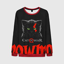 Свитшот мужской Cat of war, цвет: 3D-красный