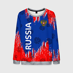 Свитшот мужской RUSSIA, цвет: 3D-меланж