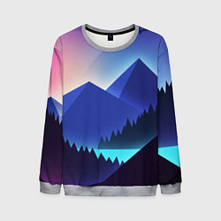 Свитшот мужской Неоновые горы, цвет: 3D-меланж