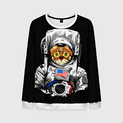 Свитшот мужской Кот Космонавт США, цвет: 3D-белый