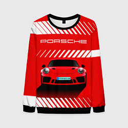 Свитшот мужской PORSCHE ПОРШЕ RED STYLE, цвет: 3D-черный