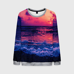 Свитшот мужской Закат на берегу, цвет: 3D-меланж