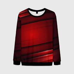 Свитшот мужской 3D red Абстрактные линии, цвет: 3D-черный