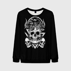 Свитшот мужской Черепа и Вороны Skulls Raven, цвет: 3D-черный