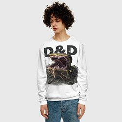 Свитшот мужской D&D Мимик-сундук ДнД, цвет: 3D-белый — фото 2