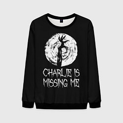 Свитшот мужской Charlie is missing me, цвет: 3D-черный