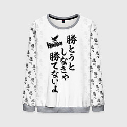 Свитшот мужской Волейбол!! Haikyu!! иероглифы, цвет: 3D-меланж