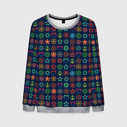 Мужской свитшот Морской разноцветный узор