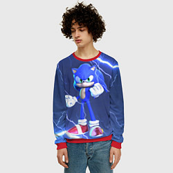 Свитшот мужской SONIC СОНИК СИНИЙ ЁЖ Z, цвет: 3D-красный — фото 2