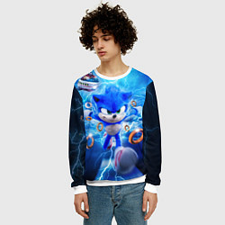 Свитшот мужской SONIC СИНИЙ ЁЖ Z, цвет: 3D-белый — фото 2