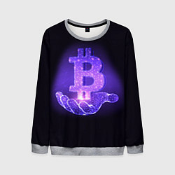 Свитшот мужской BITCOIN IN HAND БИТКОИН, цвет: 3D-меланж