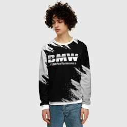 Свитшот мужской БМВ РАЗРЕЗАННОЕ ЛОГО, цвет: 3D-белый — фото 2