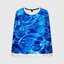 Свитшот мужской Голубая Вода Текстура, цвет: 3D-белый