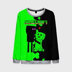 Свитшот мужской Любовь Эндермена и Крипера Майнкрафт, цвет: 3D-меланж