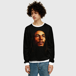 Свитшот мужской Bob Marley Art, цвет: 3D-белый — фото 2
