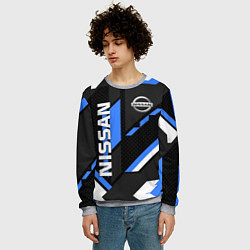 Свитшот мужской НИССАН ЛОГО СИНИЯ ГЕОМЕТРИЯ CYBER, цвет: 3D-меланж — фото 2