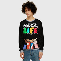 Свитшот мужской Toca Life: Friends, цвет: 3D-меланж — фото 2