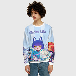 Свитшот мужской Gacha Club Character, цвет: 3D-белый — фото 2