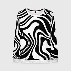 Свитшот мужской Черно-белые полосы Black and white stripes, цвет: 3D-белый