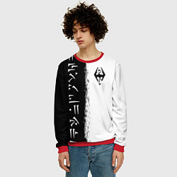 Свитшот мужской THE ELDER SCROLLS SKYRIM FUS RO DAH ЧЁРНО БЕЛЫЙ, цвет: 3D-красный — фото 2