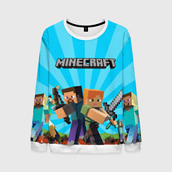 Свитшот мужской МАЙНКРАФТ ГЕРОИ ИГРЫ MINECRAFT, цвет: 3D-белый