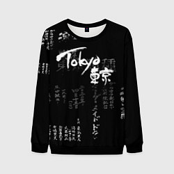 Свитшот мужской Токио Надпись Иероглифы Япония Tokyo, цвет: 3D-черный
