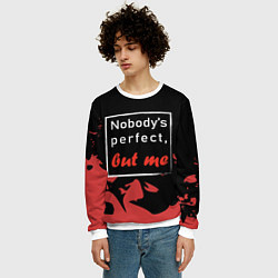 Свитшот мужской Никто не совершенен, цвет: 3D-белый — фото 2