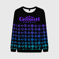 Мужской свитшот GENSHIN IMPACT ЭМБЛЕМЫ NEON