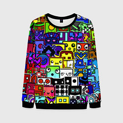 Свитшот мужской Geometry Dash: All Skins, цвет: 3D-черный