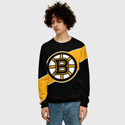 Свитшот мужской Бостон Брюинз, Boston Bruins, цвет: 3D-черный — фото 2