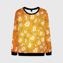 Свитшот мужской Биткоин текстура, цвет: 3D-черный