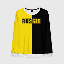 Свитшот мужской Россия черно желтое RUSSIA - BORUSSIA, цвет: 3D-белый
