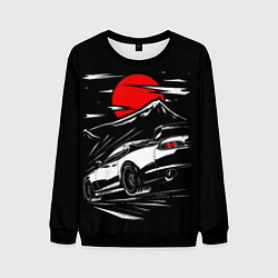 Свитшот мужской Toyota Supra: Red Moon, цвет: 3D-черный