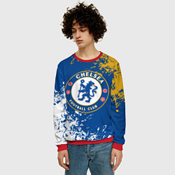 Свитшот мужской ЧЕЛСИ, БРЫЗГИ КРАСОК, цвет: 3D-красный — фото 2