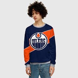 Свитшот мужской Эдмонтон Ойлерз Edmonton Oilers NHL, цвет: 3D-меланж — фото 2
