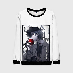 Свитшот мужской Dazai Дадзай Осаму ест яблоко, цвет: 3D-черный